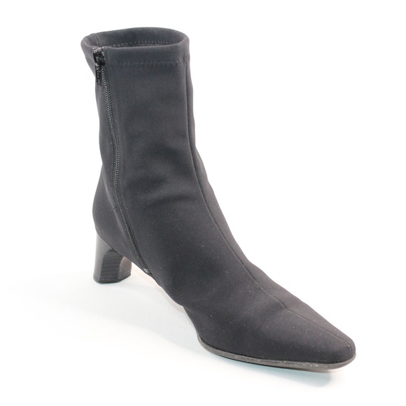 Hogl Shoes - Hogl Fabric Gore-Tex Black Side Zipper Booties #137